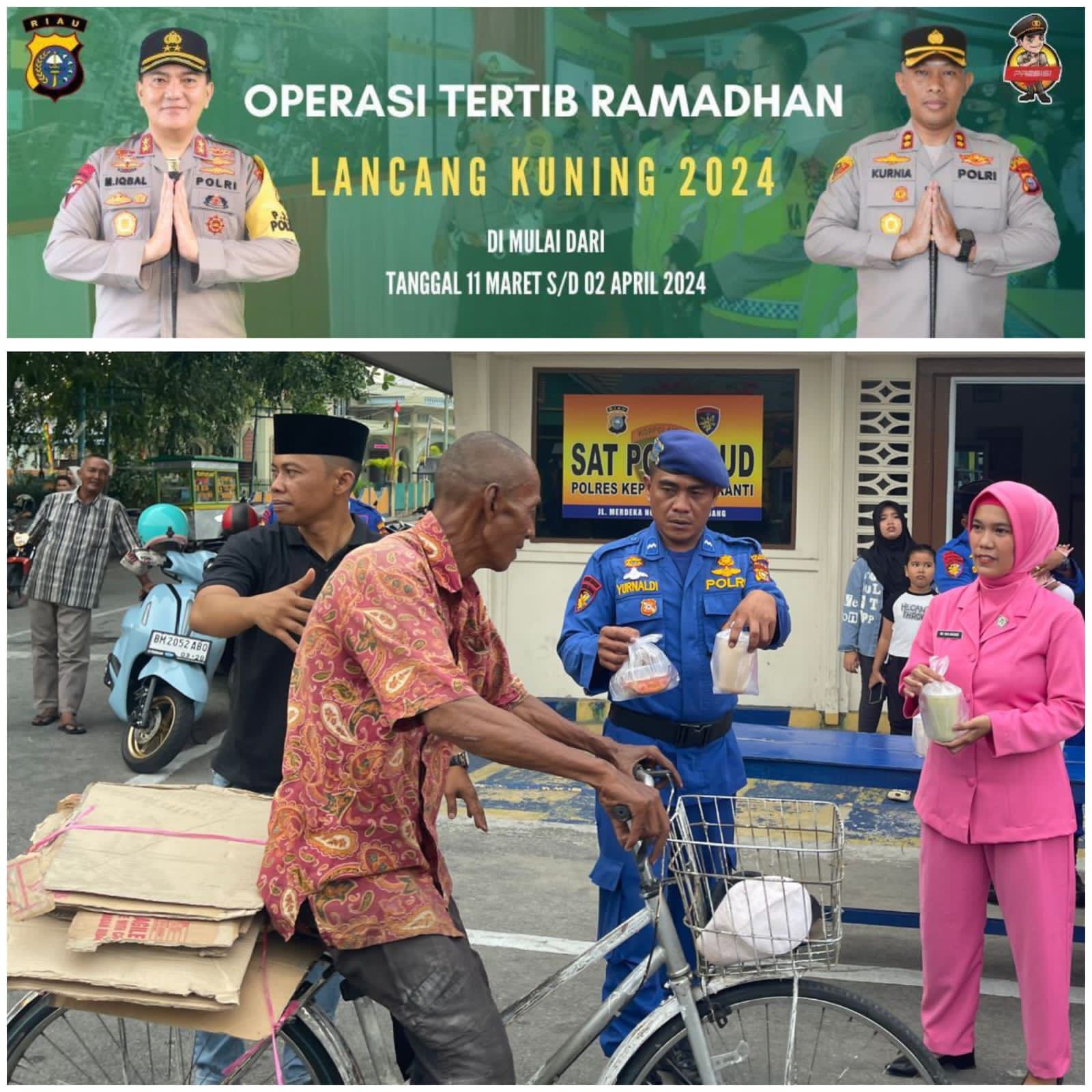 Sat Polairud Polres Kepulauan Meranti Bagikan 250 paket Takjil